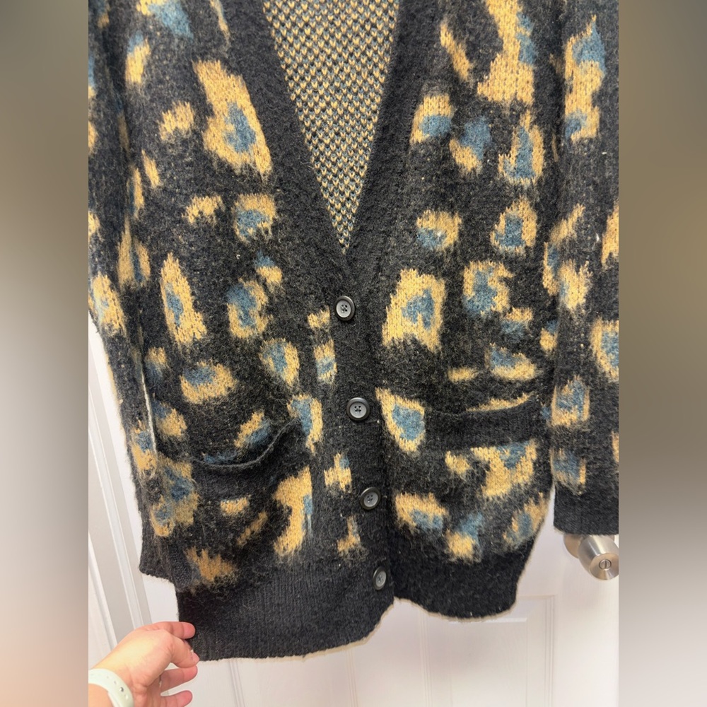 Ecoté Women’s Leopard Print Knit Cardigan Long Open Front | XS/S - Picture 4 of 8